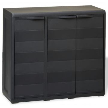 Dulap de depozitare pentru grădină cu 2 rafturi negru