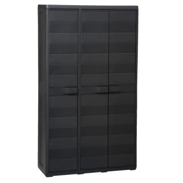Dulap de depozitare pentru grădină cu 4 rafturi negru