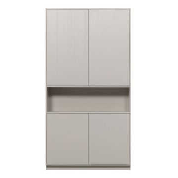 Dulap gri deschis din lemn de pin 110x210 cm Finca – WOOOD