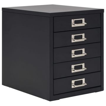 Fișet cu 5 sertare metal 28 x 35 x 35 cm negru