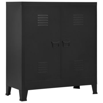 Fișet negru 90 x 40 x 100 cm oțel industrial