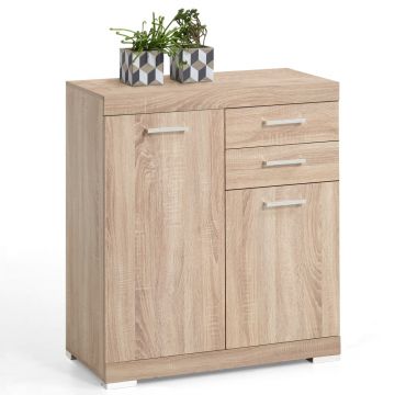 FMD Dulap cu 2 uși și 2 sertare 80x349x899 cm stejar