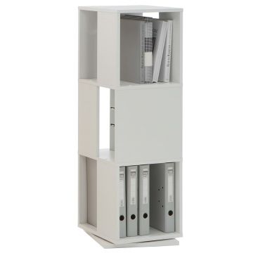 FMD Dulap rotativ de dosare deschis alb 34 x 34 x 108 cm