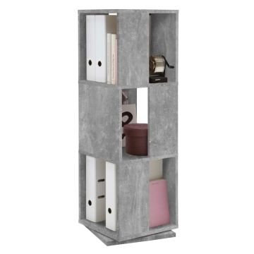 FMD Dulap rotativ de dosare deschis gri beton 34x34x108 cm