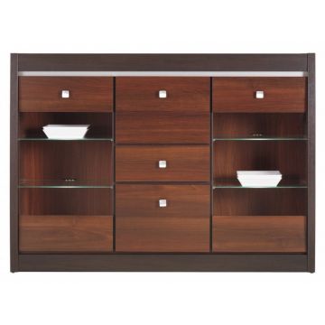 Forrest FR 07 Comoda Cu Vitrina Walnut Dark