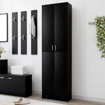 Șifonier de hol negru 55 x 25 x 189 cm PAL