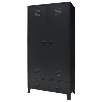 Șifonier metalic stil industrial 90x40x180 cm Negru