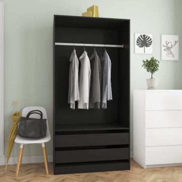 Șifonier negru 100 x 50 x 200 cm PAL