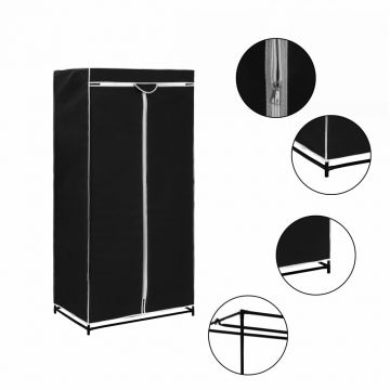 Șifonier negru 75 x 50 x 160 cm