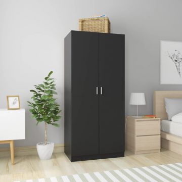 Șifonier negru 80 x 52 x 180 cm PAL