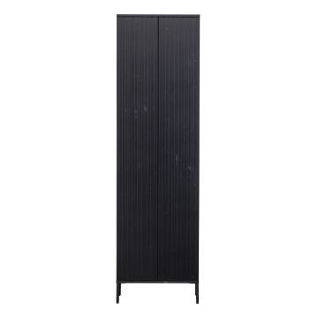 Șifonier negru din lemn de pin 60x210x42 cm Gravure – WOOOD