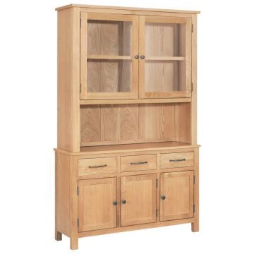 Vitrină de birou 110 x 335 x 105 cm lemn masiv de stejar