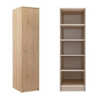 Dulap cu o Usa si 4 Polite, 200X45X45 cm, Culoare Sonoma din Pal de 18mm si Cant ABS