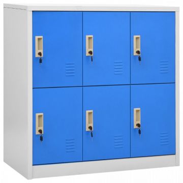 Dulap vestiar, gri deschis și albastru, 90x45x92,5 cm, oțel