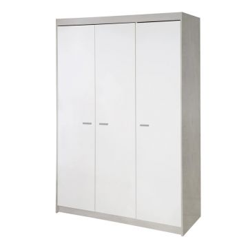 Șifonier pentru copii alb cu aspect de lemn de stejar 131x190 cm Julia – Roba