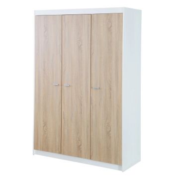 Șifonier pentru copii alb-natural 131x190 cm Gabriella – Roba
