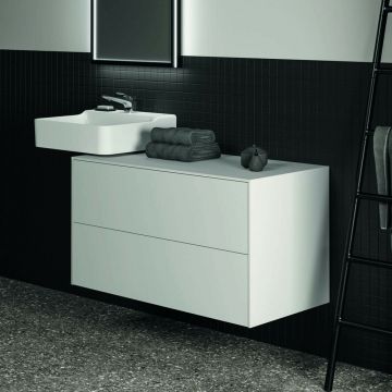 Dulap baza suspendat Ideal Standard Atelier Conca alb mat 2 sertare cu blat 100 cm