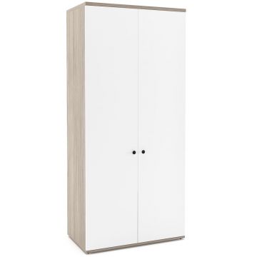 Dulap haine PRIMAVERA 90, H200, 2U, polite, Oak, Alb