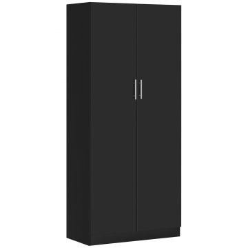 HOMCOM Dulap modern cu 2 usi si dulapuri de depozitare pentru acasa Mobilier de organizare a depozitarii cu rafturi pe 4 nivele, 180 cm, gri HOMCOM Dulap modern cu 2 usi si dulapuri de depozitare pentru acasa Mobilier de organizare a depozitarii cu rafturi pe 4 nivele, 180 cm, gri