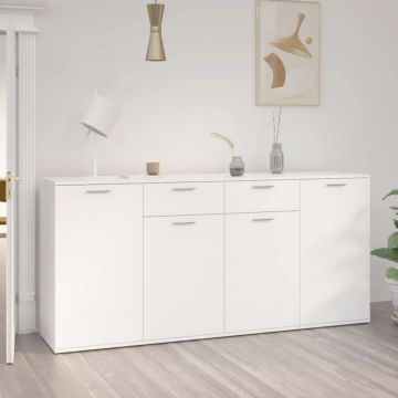 Servantă, alb, 160x36x75 cm, lemn prelucrat Servantă, alb, 160x36x75 cm, lemn prelucrat
