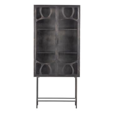Vitrină gri antracit din metal 81x181 cm Gracious – BePureHome