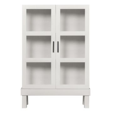 Vitrină gri deschis din lemn de pin 107x160 cm Bonk – Basiclabel Vitrină gri deschis din lemn de pin 107x160 cm Bonk – Basiclabel