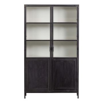 Vitrină neagră din metal 110x189 cm Nora – Basiclabel Vitrină neagră din metal 110x189 cm Nora – Basiclabel