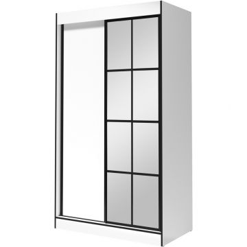 Dulap cu oglindă OSLO II 120 Alb / Negru