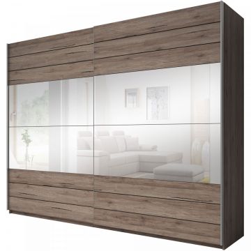 Dulap cu ușă glisantă și oglindă GALAXY GX57 San Remo Ciment