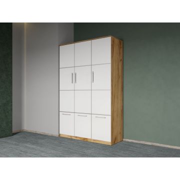 Dulap dormitor Alb+Stejar Adapto C04