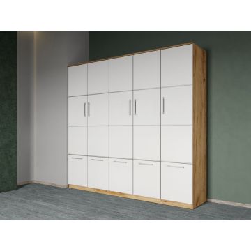 Dulap dormitor Alb+Stejar Adapto C08