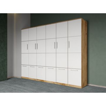 Dulap dormitor Alb+Stejar Adapto C12