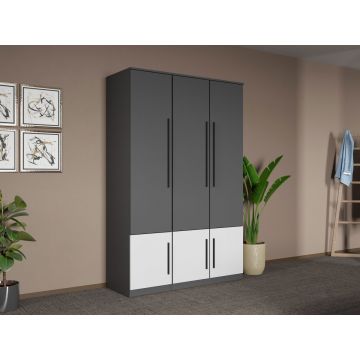 Dulap dormitor Gri+Alb Shape C03