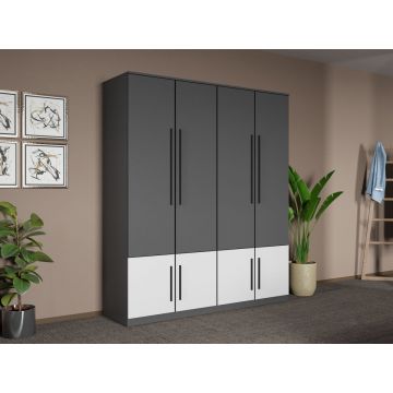 Dulap dormitor Gri+Alb Shape C04