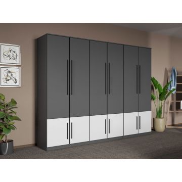 Dulap dormitor Gri+Alb Shape C06