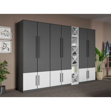 Dulap dormitor Gri+Alb Shape C10