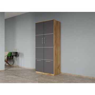 Dulap dormitor Gri+Stejar Adapto C02