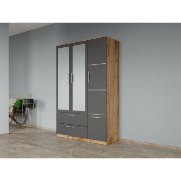 Dulap dormitor Gri+Stejar Adapto C05