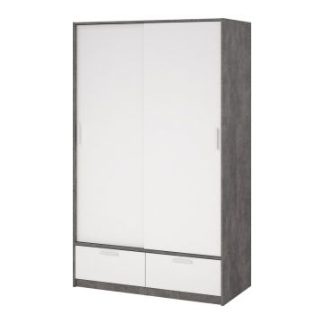 Șifonier alb/gri cu ușă glisantă 121x200 cm Line – Tvilum Șifonier alb/gri cu ușă glisantă 121x200 cm Line – Tvilum