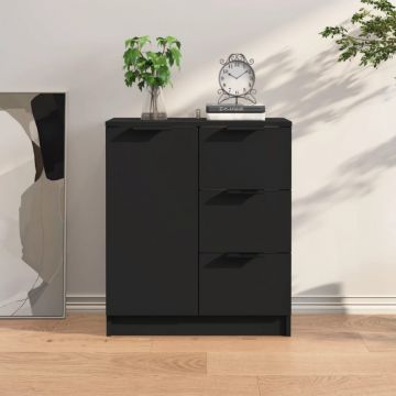 Servantă, negru, 60x30x70 cm, lemn prelucrat Servantă, negru, 60x30x70 cm, lemn prelucrat