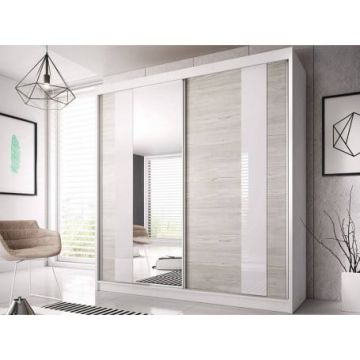 Dressing Ovidiu 32, 203x218x61 cm, culoare alb/gri