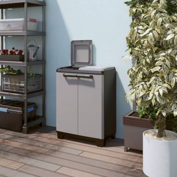 Dulap 2 usi pentru reciclare gri Keter Split Premium 110 L