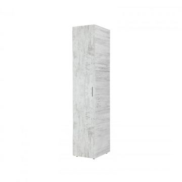 Dulap ALMA, 1 usa, 5 rafturi, pin antichizat, 40x52x203 cm