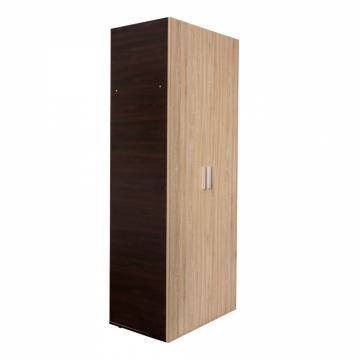 Dulap ALMA 2 usi, 1 raft, bara haine, corp sonoma inchis, fronturi sonoma deschis, 80x52x203 cm