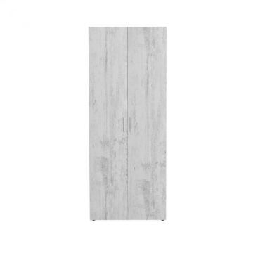 Dulap ALMA 2 usi, 5 rafturi, bara de haine, pin antichizat, 80x52x203 cm