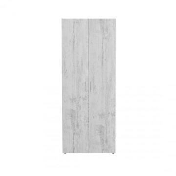 Dulap ALMA 2 usi, 5 rafturi, bara de haine, pin antichizat, 80x52x203 cm