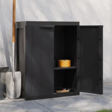 Dulap depozitare de exterior, negru, 65x37x85 cm, PP