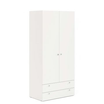 Dulap haine ARONA 90, A50, H195, 2U2S, Alb Portelan
