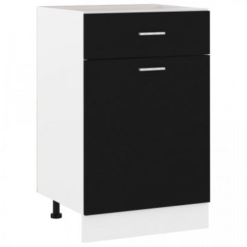 Dulap inferior cu sertar, negru, 50 x 46 x 81,5 cm, PAL