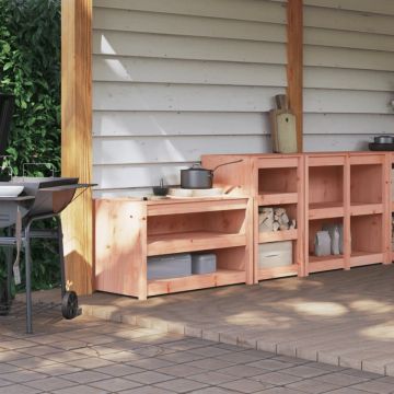 Dulapuri de bucătărie de exterior, 2 buc., lemn masiv douglas